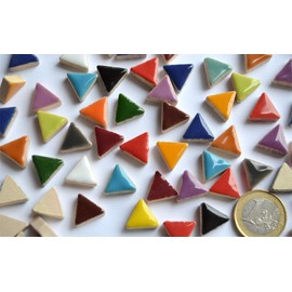 Bazare Masud e.K. 50 g Ceramic Mosaic Tiles Triangular Side Length Approx. 14 mm Colourful Approx. 50 Pieces