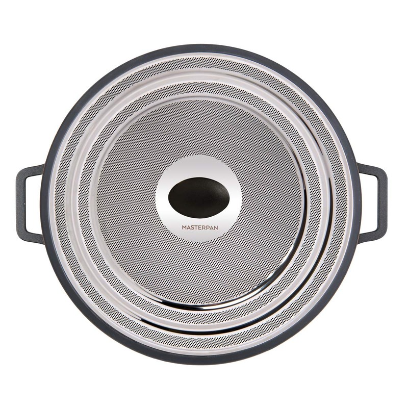 MasterPan Non-Stick Stovetop Oven Grill Pan with Heat-in Steam-Out Lid,