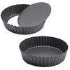 2 Pack Nonstick Tart Pan, Carbon Steel Deep-Dish Quiche Pan
