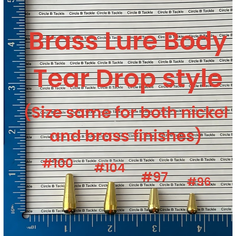 Tear Drop Brass Lure Bodies Solid Smooth Beads & Hex