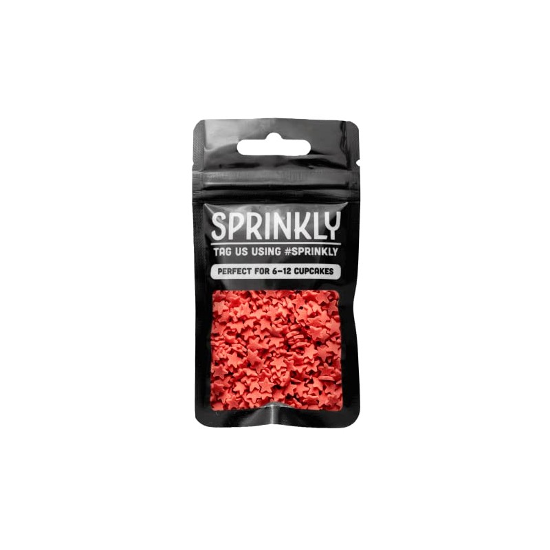 SPRINKLY - Matt Stars - Red - 25g