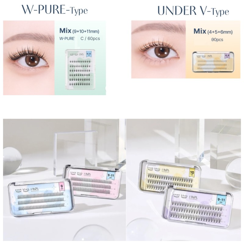 CCAM BBAK I-dol A/W/Under Type Eyelash 9-11mm Set, Type:Under V