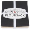 Now Designs Floursack Kitchen Towels, Set of Three, Black/Oyster/White