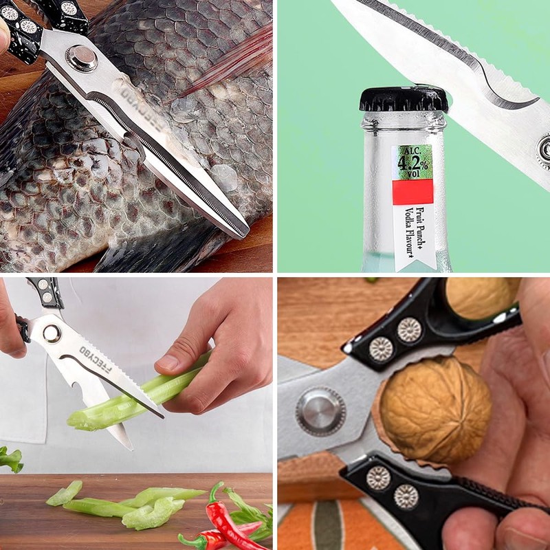 Heavy Duty Food Shears, Multi-Purpose Kitchen Scissors with Sharp Blades,