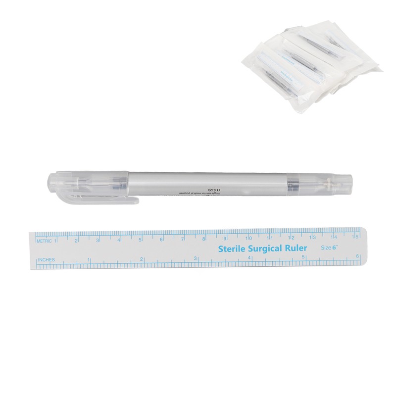 10pcs Microblading Tattoo Marker Pen Gray Skin Marker Pen Paper