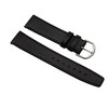myledershop 20 mm calf leather watch strap, black, silver clasp,