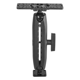 iBOLT 38mm / 1.5 inch Composite Universal Marine Electronic Fish Finder to Metal Rectangular AMPS Pattern Drill Base Dual Ball Mount- Featuring a 8.5-inch Aluminum 38mm Bizmount Arm