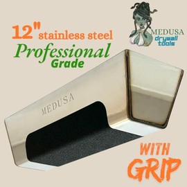 Medusa's Carbon and Blue Steel Drywall Taping Knife set with S.S. 12" Mud Pan And Grip: Classic Style Light Handles with Strong Flexible Blades, Note to Beginners All blades will Rust, watch video