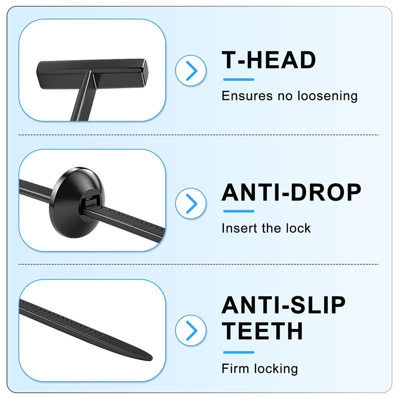 Nylon Universal Cable Tie Buckle, Heavy Duty Self-Locking Nylon Zip