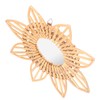 Rattan Innovative Art Decoration Makeup Mirror Retro Dressing Bathroom Wall