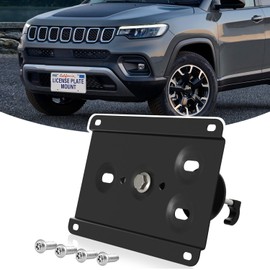 Front License Plate Holder No-Drill License Plate Bracket Anti-Theft Frame Replacement Frame Compatible with Jeep Compass MP/552, Grand Cherokee WK2,Grand Cherokee 4xe WL,Grand Wagoneer WS,Wagoneer WS