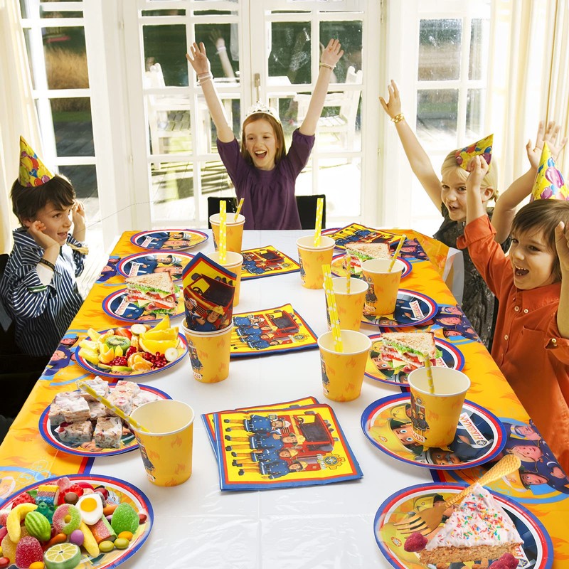 GUBOOM Fireman Sam Party Tableware, Fireman Sam Tableware Set, 73