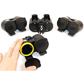 K&B Vertrieb 2 Piece Schuko Coupling Schuko Socket 220V IP44 Protective Contact Coupling Cover 732