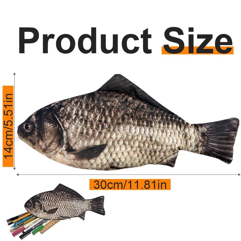 AWOXIHJ 1 Piece Fish Shaped Pencil Case Novelty Fish Pencil