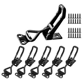 E-TING 6Pack Toggle Clamp Latch 100KG 220LBS Holding Capacity 4001 Pull Adjustable Quick Release Hasp Clamps Black Metal Toggle Latch Catch Set for Smoker Cabinet Boxes Case Trunk Jig