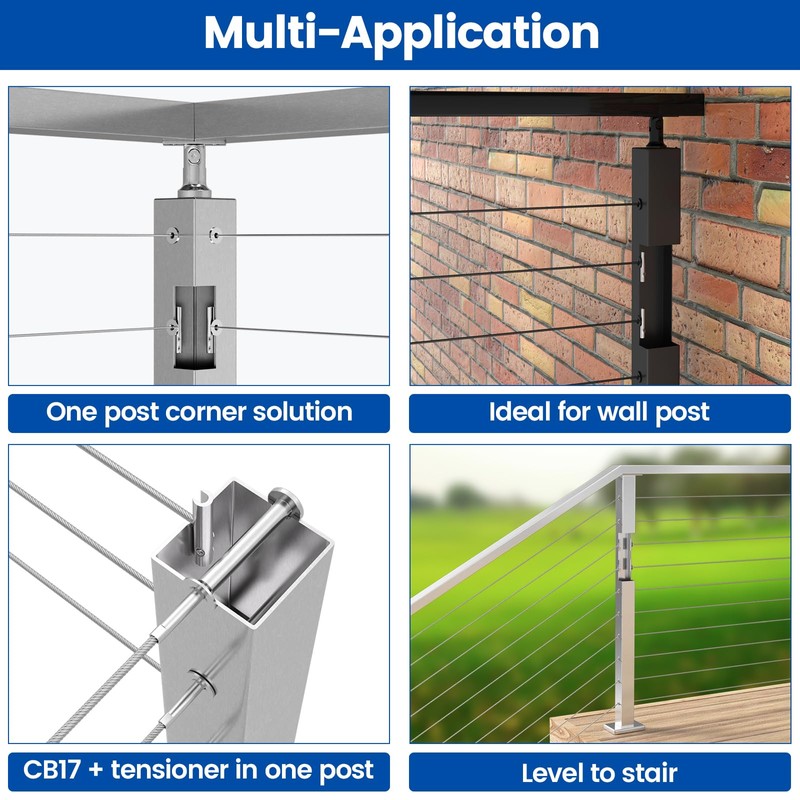 [Patent] Muzata 20 Pack 1/8" Swageless Invisible Cable Railing Kit
