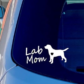 Lab Mom Labrador Mom Dog Sticker Vinyl Decal Labradoodle Cars Trucks Vans Walls Laptops White