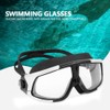 WHALE Professional Adults Electroplating Anti fog Swimming Glasses (Silver Black)