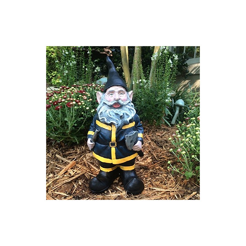 Nowaday Gnomes - "Fireman The Hero Garden Gnome Firefighter Holding