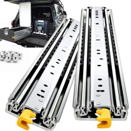 YENUO 1 Pair Heavy Duty Locking Drawer Slides 500 Lbs - Full Extension Side Mount Ball Bearing, 12-40 Inch Runners Glidessize: 24in(600mm), color: with lock-1pr