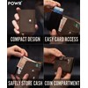 POWR Wallet Men Metal Cardholder Wallet with Coin Compartment. Brown