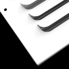 12"w x 8"h 1-Way Fixed Curved Blade AIR Supply Diffuser - Vent Duct Cover - Grille Register - Sidewall or Ceiling - High Airflow - White