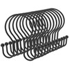 12 Pack Black Shower Curtain Hooks Double Sided, Rust Proof