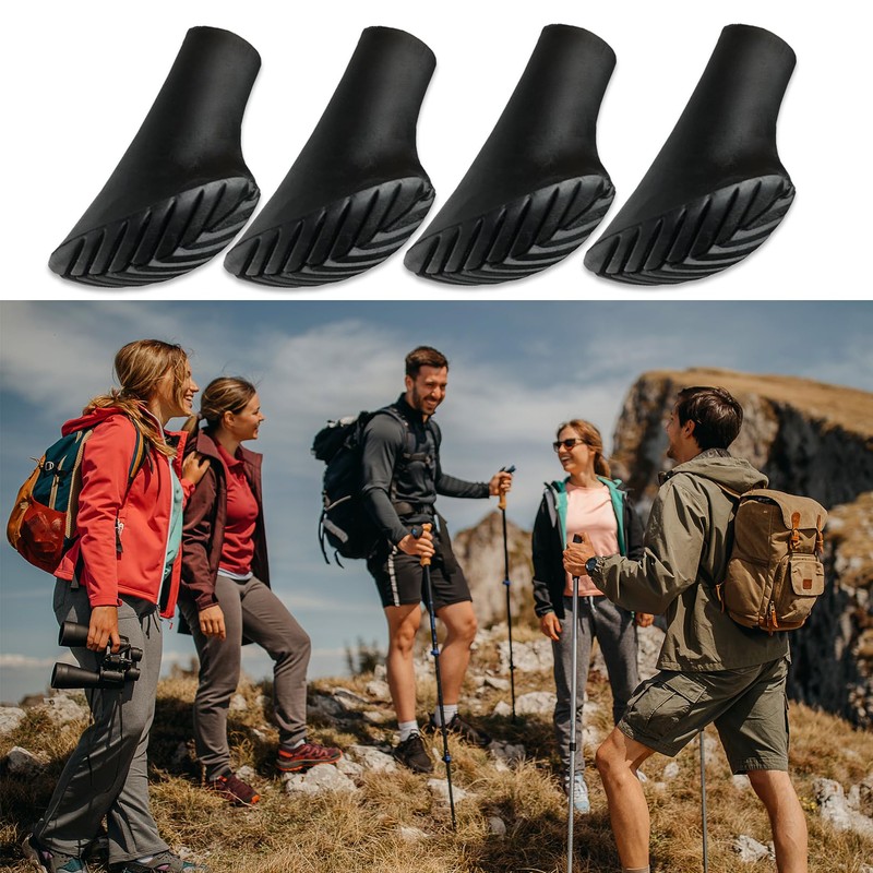 Pack of 4 Nordic Walking Poles, Rubber Buffers, Hiking Poles,