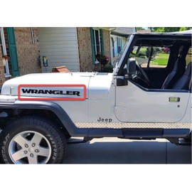 Decal Mods Wrangler Hood Decal Sticker fits Jeep Wrangler YJ (1986-1995) [White Gloss] SJ4T7