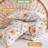 JSD 3 Piece Yellow Floral Print Comforter Set King Size,