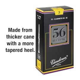 Vandoren CR5025 Bb Clarinete 56 Rue Lepic Reeds fuerza 2.5; Caja de 10, Strength 3, Strength 3