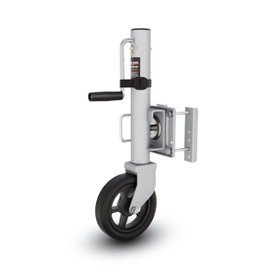 TOWKING 8" Spoke Wheel Trailer Jack, 10" Vertical Movement, 1500 lbs, for RV, Boat, Trailer and More, Silver