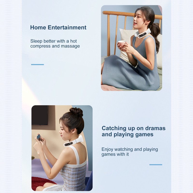 Cervical Spine Massager Strength Adjustment USB Rechargeable Intelligent Pulse Heating