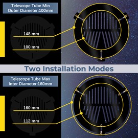 Alstar Bahtinov Mask Focusing Mask for Telescopes - FM100mm for a Tube Outer Diameter (OD) from 105mm-150mm