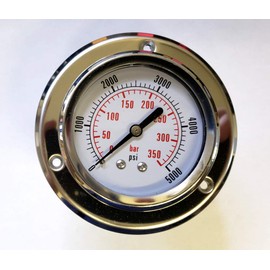 PG 5000-PM - 2-1/2'' 5000 PSI Panel Mount Pressure Gauge 1/4'' NPT