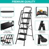 SEGAWE 5 Step Ladder Folding Step Stool w Wide Anti-Slip