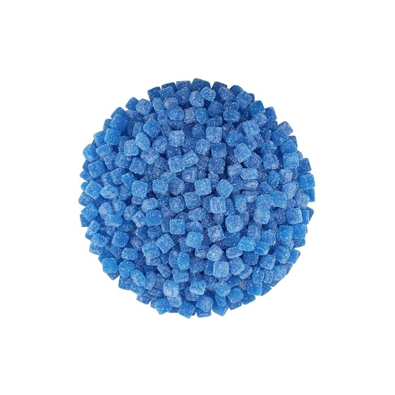 Sour Chewy Cubes Gummy In Jar (2 LB) (Blue-Raspberry)