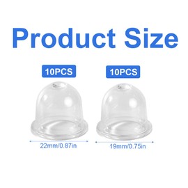 Petrol Fuel Primer Bulb Pump, 20 Pcs Primer Bulb, 19mm & 22mm Transparent Carburetor Oil Cup, for Grass Trimmer Blower Cutter Lawnmower, Weedeater Chainsaw Replacement(White)