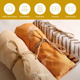 YUNIOO™ Fitted Bassinet Sheets, Moses Basket Fitted Sheets also for Stroller, Crib, Pram, Baby Changing Basket and Changing Pad Cover. 100% Soft Cotton. 3-Pack. Fits Different Mattresses. 80 x 40 cm