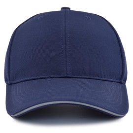 TSSGBL Men's Premium Plain Structured Crown Baseball Hats Adjustable Blank Trucker Work Ball Caps -NavyBlue