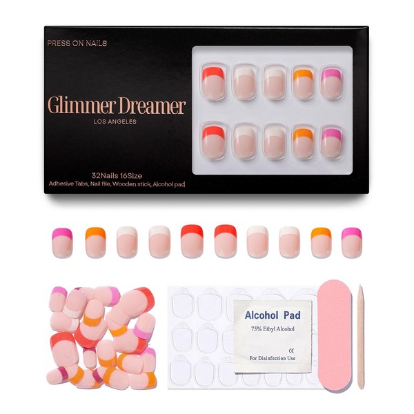 Press On Nails 32 Coloful – Short Square Oval I