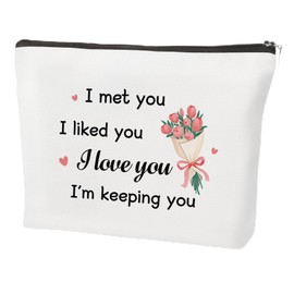 Gifts for Girlfriend, Valentines Birthday Anniversary Mothers Day Christmas Xmas Gifts for Girlfriend Wife Couple Make-up Cosmetic Toiletry Bag Pouch Handbag Makeupbag Present Ideas
