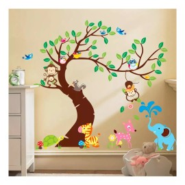 DaraBaby Vinil Decorativo Infantil Animales Árbol Búho Mono Habitacio