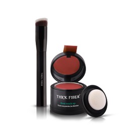 THICK FIBER Root Touch Up Puder, Root Cover Up Haaransatzpuder für dünnes Haar – Wasser- und schweißresistentes Haarausfall-Abdeckset mit Haarpuder für Frauen mit dünner werdendem Haar, inkl. Pinsel (