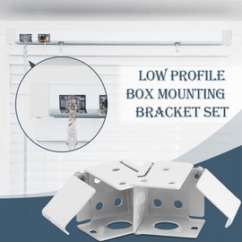 Hotop 6 Pieces 1 Inch Blind Brackets White Profile Box Mounting Iron Window Blinds Headrail Bracket Metal Low Profile Box Mounting for Window Blinds