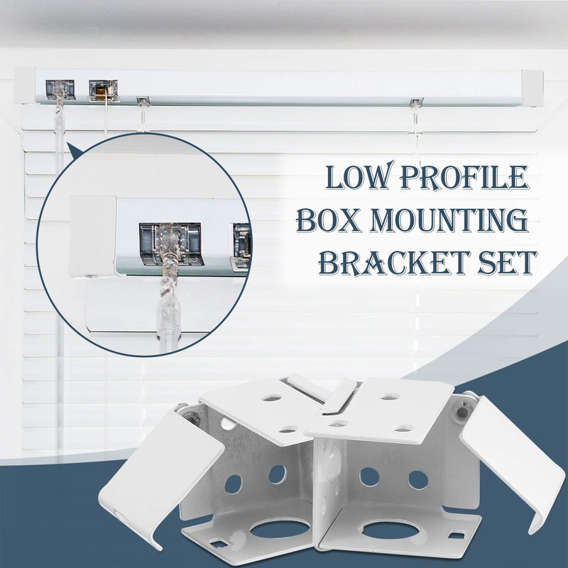 Hotop 6 Pieces 1 Inch Blind Brackets White Profile Box