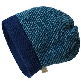 Disana Beanie, 100% Organic Merino Wool GOTS, IVN Best | Especially Soft Knitted Hat | Baby Toddler Child Unisex | Made in Germany, Marine lagoon