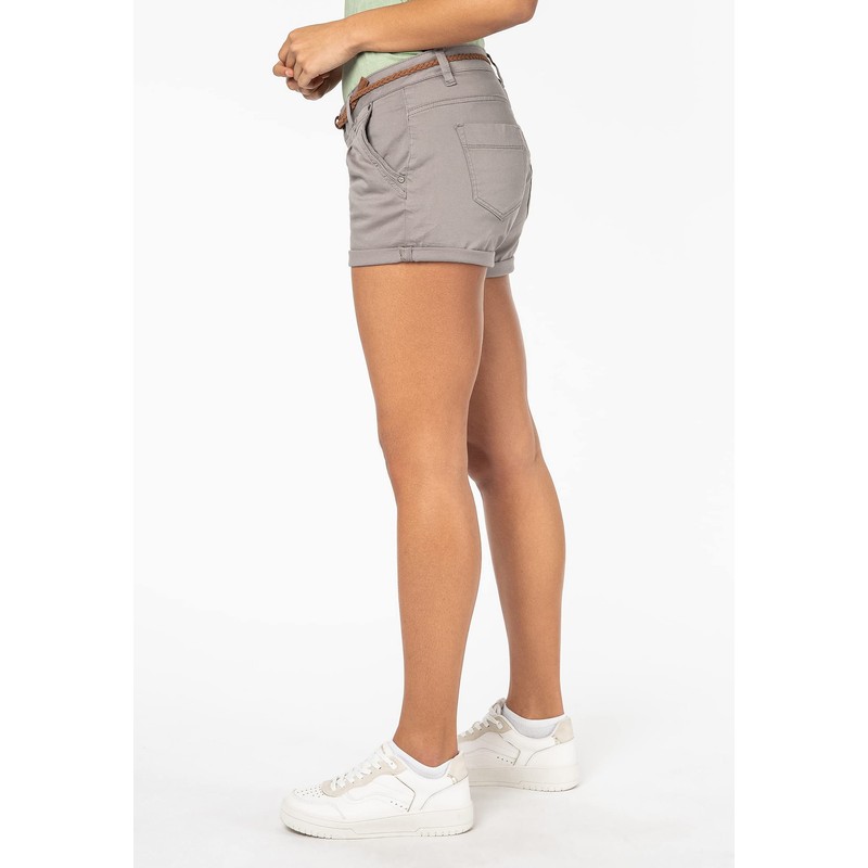 Sublevel women's stretch shorts with a braided belt. - Light