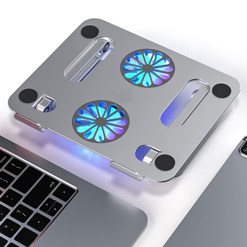 OSALADI Laptop Cooling Pad Dual Fans Adjustable Height Design Lightweight