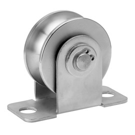 Pulley Pulley, 48 mm Stainless Steel Lifting Crane, Bottle Pulleys, U-Wheels, Pulley with Ball Bearing, Fitness Pulley, for Steel Cable, Sliding Gates Ropes, Bearings, Rolling Door (Pack of 1)
